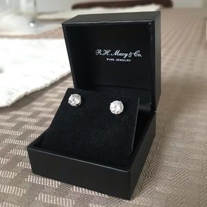 MACY’S White gold cubic zirconia stud earrings